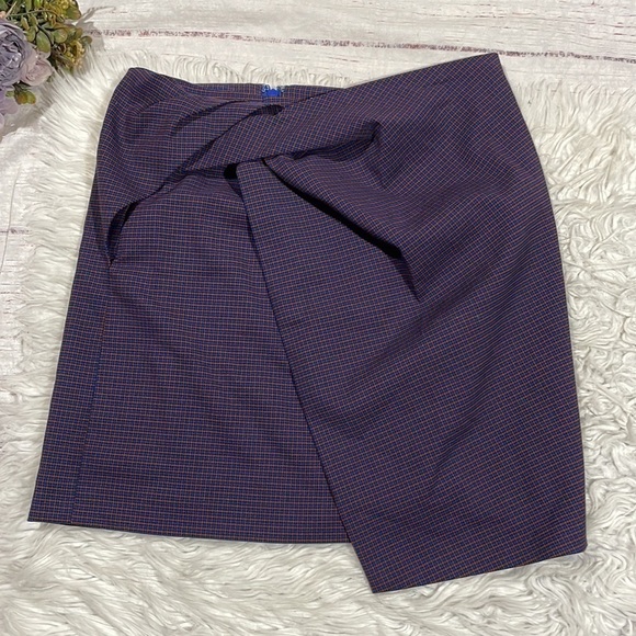 Aritzia Babaton Plaid Checkered Twist Front Jethro Mini Skirt - Picture 1 of 10
